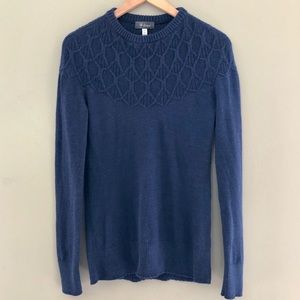 iBex 100% Merino Wool Like New Blue Trim Sweater